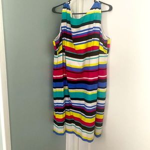 Tahari bold and colorful Linen blend sundress.